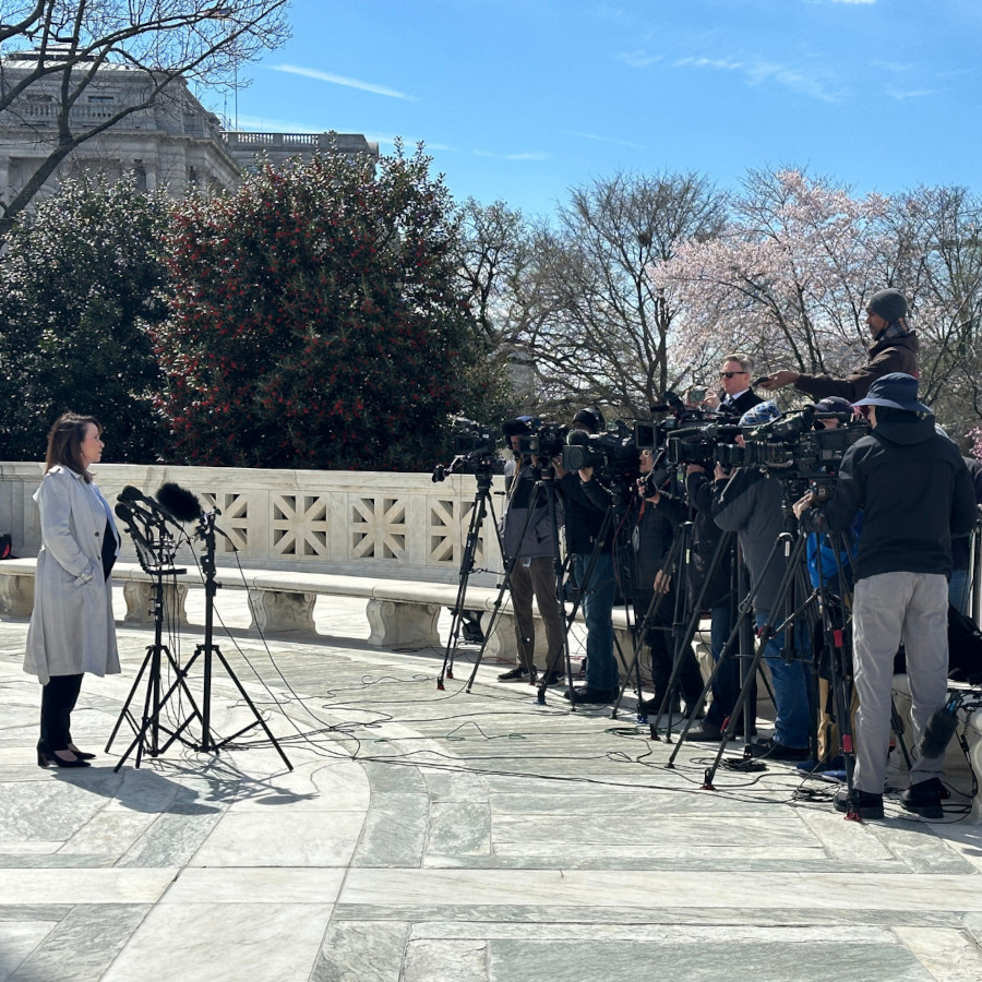 Liz Murrill Speaking to Press
